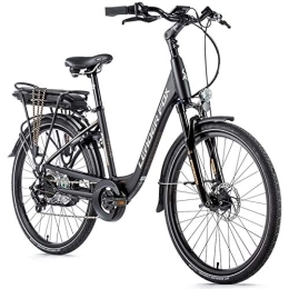 Leaderfox Elektrofahrräder 26 Zoll Alu Leader Fox E Bike Pedelec City Damen Elektro Fahrrad 576 Wh 36V schwarz Gelsattel