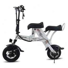 A&DW Elektrofahrräder A&DW Tragbarer Manueller Elektrischer Fahrradfahrer, Elektrischer Roller / E-Roller Mit Zwei Rädern, Mini Kleines Lithium-Batterie-Faltmoped Für Erwachsenen, 48V, White, 11A