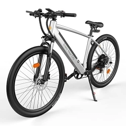 A Dece Oasis Elektrofahrräder ADO D30C 27, 5 Zoll E-Bike, E-Mountainbike, 25 km / h, Fahrrad mit MTB Federgabel, 36V 10, 4Ah Akku, 250W Motor, Shimano 9 Gang, Ausdauer 90km / 56mi, Silve