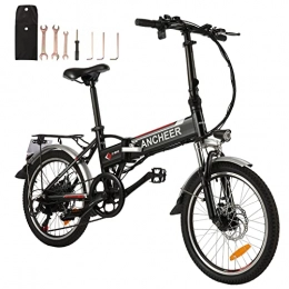 Ancheer Elektrofahrräder ANCHEER 20" Klappbares E-Bike Herren Damen, 20 Zoll Faltrad Pedelec Faltbares Elektrofahrrad Klapp Ebike, 8Ah Herausnehmbarer LithiumAkku 250 Watt Motor 7-Gang Getriebe Scheibenbremse