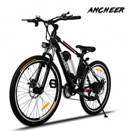 Ancheer Elektrofahrräder ANCHEER Elektrofahrrad Ebike Mountainbike, 26" / 27.5" Elektrisches Fahrrad mit 36V 8Ah / 10Ah / 12Ah Lithium-Batterie und Shimano 21-Gang (26" klassischer Ritter Schwarz rot 8Ah)