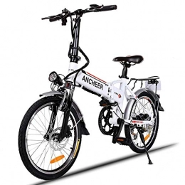 Ancheer Fahrräder ANCHEER Elektrofahrrad, Faltbares E-Bike für Erwachsene, Faltrad, 20 / 26 Zoll Klapprad Pedelec mit Lithium-Akku (250W, 36V), Elektrofahrräder mit 7-Gang Shimano Nabenschaltung (20" Weiß)