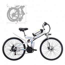 AORISSE Elektrofahrräder AORISSE Elektrofahrrad Elektrisches Mountainbike, Erwachsenen 26-Zoll Klappbares Elektrisches Fahrrad Aluminiumlegierung Speichenrad, Abnehmbare 350W 48V 8AH Lithiumbatterie 21-Gang-Getriebe, Weiß