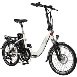 AsVIVA Elektrofahrräder AsVIVA E-Bike 20 Zoll, Faltrad (15, 6Ah Akku), Klapprad, 7 Gang Shimano Kettenschaltung, Heckmotor, Scheibenbremsen, weiß