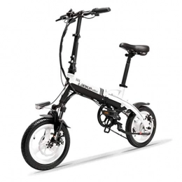 BMXzz Fahrräder BMXzz 14 Zoll Klappbares E-Bike, City-E-Bike 36 V 8, 7 Ah Abnehmbar Lithium-Ionen Akku 350W Höchstgeschwindigkeit 20 km / h und Rahmen aus 6061 Aluminiumlegierung, Schwarz