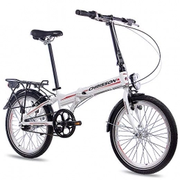 CHRISSON Elektrofahrräder CHRISSON 20 Zoll Faltrad Klapprad - Foldrider 3.0 Weiss - Faltfahrrad für Herren und Damen - 20 Zoll klappbares Fahrrad mit 7 Gang Shimano Nexus Nabenschaltung - Folding City Bike