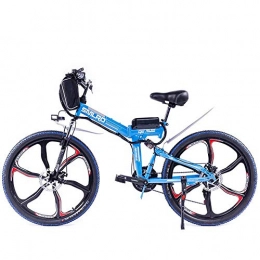 CJCJ-LOVE Elektrofahrräder CJCJ-LOVE Elektro-Folding Mountainbike, 48V / 8Ah Lithium-Batterie E-Fahrrad 26 Zoll Full Shock Absorber Integrated Rad Radfahren Fahrrad, Blau