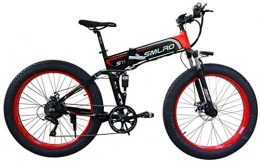Clothes Elektrofahrräder CLOTHES Elektrisches Mountainbike, Elektro-Fahrrad Folding Mountain Power-Assisted Snowmobile geeignet for Outdoor Sport 48V350W Lithium-Batterie, Fahrrad (Color : Red, Size : 48V10AH)