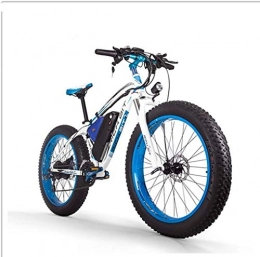 cysum Elektrofahrräder cysum RT-012 Elektro-Mountainbike für Erwachsene mit dickem Reifen, 48V * 17AH Lithiumbatterie-Elektrofahrrad, hochfeste Aluminiumlegierung 26-Zoll-4, 0-Reifen-Snowbike (Blau)