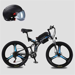 HCMNME Elektrofahrräder E-Bike Mountainbike Electric Snow Bike, 26 '' 350W Motor Falten Elektrische Mountainbike, Elektrisches Fahrrad mit 48-V-Lithium-Ionen-Batterie, Premium-volle Federung und 21-Gang-Getriebe Lithium-Batt