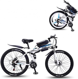 HCMNME Fahrräder E-Bike Mountainbike Electric Snow Bike, elektrisches Fahrrad faltendes elektrisches Mountainbike mit 26 "super leichter hoher Kohlenstoffstahlmaterial, 350W Motorabnehmbare Lithiumbatterie 36V und 21-