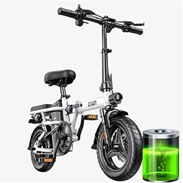 HCMNME Elektrofahrräder E-Bike Mountainbike Electric Snow Bike, Erwachsene Elektrische Fahrradform Roller Max Geschwindigkeit 25km / h 48V24AH Lithium Batteriescheibenbremse 14 Zoll Pneumatische Reifen Lithium Batterie Stran