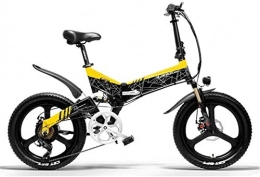 RDJM Elektrofahrräder Ebike e-Bike, 20 In Folding Elektro-Bike for Erwachsene 400W 48V 120KM Magnesium-Legierung E-Bike 20 2.4 Reifen Anti-Diebstahl-System Elektro-Fahrrad 3 Arbeitsmodi (Color : Yellow, Size : 10.4ah)
