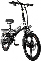 RDJM Elektrofahrräder Ebike e-Bike, 20" Reifen Folding Elektro-Fahrrad, Aluminiumlegierung und Doppelscheibenbremse mit 350 Watt Motor und Wechsel 48V 12.5Ah Lithium-Batterie, Unisex