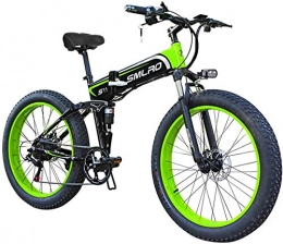 RDJM Elektrofahrräder Ebike e-Bike, 26-Zoll-E-Bikes Strand 48V Lithium-Batterie Motorschlitten, 4.0Fat Reifen Fahrrad-LED-Display Motorräder Outdoor Radfahren trainieren Reise (Color : Green)