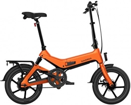 RDJM Elektrofahrräder Ebike e-Bike, Folding Electric Bike 16" 36V 350W 7, 5Ah Lithium-Ionen-Batterie-elektrisches Fahrrad for Erwachsene Tragfähigkeit 150 kg mit Rear Seat (Color : Orange)