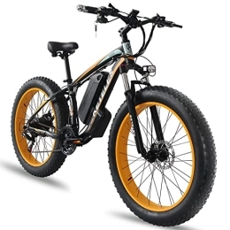 KETELES Elektrofahrräder Electric Bicycle Ebike Mountain Bike, 26 Inch Fat Tire Electric Bicycle with 48 V 18 Ah / Lithium Battery and Shimano 21 Speed (gelb)