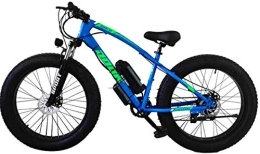 Generic Elektrofahrräder Elektrische E-Bikes, fette Reifen mit Lithiumbatterie für Elektrofahrräder anstelle von Breiten Mountainbike-Reifen für Erwachsene steigern den Langlaufschnee, Blue