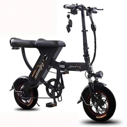 ZBB Elektrofahrräder Elektrisches Fahrrad das elektrisches E-Fahrrad des Kohlenstoffstahls für Erwachsene Frauen Männer 48V Lithium-Batterie Geschwindigkeit 20-30KM / h schwanzloser Motor 350 W faltet, Schwarz, 110to150KM