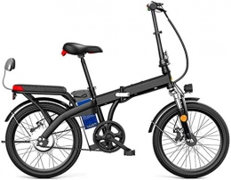 Fangfang Fahrräder Elektrofahrrad, 20" 250W Klapp / Carbon-Stahl Material City Electric Bike Assisted Elektro-Fahrrad Sport-Gebirgsfahrrad mit 48V Abnehmbare Lithium-Batterie, Fahrrad (Color : Black, Size : 45KM)