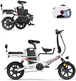 Fangfang Elektrofahrräder Elektrofahrrad, 400W Folding Elektro-Bike for Erwachsene, 14" Elektro-Fahrrad / Arbeitsweg Ebike, Removable Lithium-Batterie, Fahrrad (Color : White, Size : 8AH)