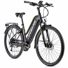 Leaderfox Elektrofahrräder Elektrofahrrad City Leader Fox 28 Zoll Sandy 2021 für Damen, Matt-Gelb, 7 V, Motor Hinterach, 36 V, 45 nm, Akku 15 Ah (18 Zoll - 46 cm, Größe M, für Erwachsene von 168 cm bis 178 cm)