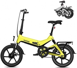 Fangfang Elektrofahrräder Elektrofahrrad, Erwachsene elektrisches Fahrrad, Urban Commuter Folding E-Bike, Höchstgeschwindigkeit 25 km / h, 14inch Erwachsene Fahrrad, 250W / 36V-Lithium-Batterie Lade, Fahrrad (Color : Yellow)