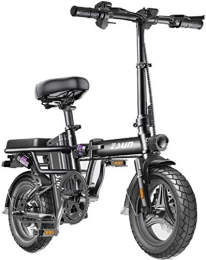 Fangfang Elektrofahrräder Elektrofahrrad, Folding Elektro-Bike for Erwachsene, Pendel Ebike mit 400W Motor und USB Charging Electric, Stadt Fahrrad Höchstgeschwindigkeit 25 Km / H, Fahrrad (Color : Black, Size : 200KM)