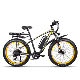 RICH BIT Elektrofahrräder Elektrofahrrad für Erwachsene M980 26 Zoll Mountainbike 1000W 48V 17Ah Snow Fat Reifen Fahrräder (Gelb)