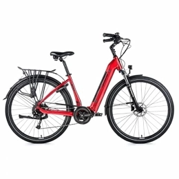 Leaderfox Fahrräder Elektrofahrrad für VTC Leader Fox 28 Zoll Saga 2021 Unisex Zentralmotor Bafang M300 36 V 250 W 80 nm Akku 14 A 9 V Sunrace Rot