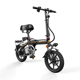 JNWEIYU Elektrofahrräder Elektrofahrrad klappbares für Erwachsene 14-Zoll-Räder Aluminium Rahmen tragbare elektrische Fahrrad-Sicherheit for Erwachsene mit abnehmbarem 48V Lithium-Ionen-Akku Leistungsstarke Brushless Motor