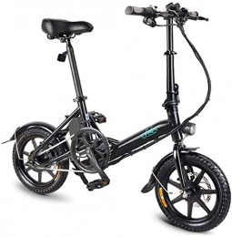 Fangfang Elektrofahrräder Elektrofahrrad, Schnelle E-Bikes for Erwachsene 14 Zoll Folding elektrisches Fahrrad mit 250W 36V / 7.8AH Lithium-Ionen-Akku - 3-Gang Electric Power Assist, Fahrrad (Color : Black)