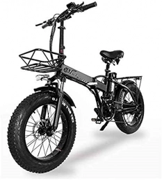 Fangfang Elektrofahrräder Elektrofahrrad, Schnelle E-Bikes for Erwachsene Folding Electric Bike 500W 48V 15Ah 20" 4.0 Fat Tire E-Bike-LCD-Display mit 5 Stufen Geschwindigkeit, Fahrrad (Color : Black)