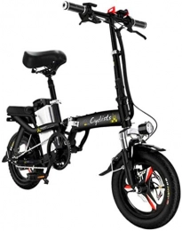 Fangfang Fahrräder Elektrofahrrad, Schnelle E-Bikes for Erwachsene Tragbarer Bikes Abnehmbare Lithium-Batterie 48V 400W Erwachsene Doppel Stoßdämpfer Bikes mit 14-Zoll-Reifen Scheibenbremse und Voll Federgabel, Fahrrad