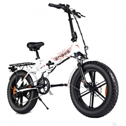 ENGWE Fahrräder ENGWE 500W E-Bike 20 Zoll Mountain Beach Snowbike für Erwachsene Aluminium E-Bike 7-Gang Gear Elektrofahrräder mit Aufladung Abnehmbar 48V12.5A Lithium Batterie (Weiß)