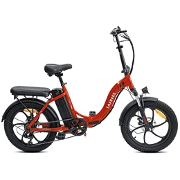 Fafrees Elektrofahrräder Fafrees Electric Fat Bike Fahrrad - mit 36V 15Ah Wechselakku, 25km / h, 20"* 3.0 Fat Tire, geeignet für Schnee, Berge, Sand, Rot