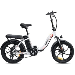 Fafrees Elektrofahrräder Fafrees Elektrofahrrad Fat Bike-mit abnehmbarem Akku 36 V 15 Ah, 25 km / h, Fettbereifung 20 Zoll x 3, 0 cm, geeignet für Schnee, Berg, Sand, Weiß