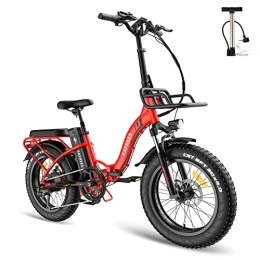 Fafrees Elektrofahrräder Fafrees F20 Max E-Bike Elektrofahrrad Faltbar 20" *4.0 Zoll, Fatbike 48V 18Ah Abnehmbarer Akku E-Fahrrad klapprad, Mountainbike mit Shimano 7S, City EBike Herren Damen, Rot