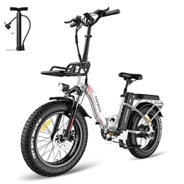 Fafrees Elektrofahrräder Fafrees F20 Max, E-Bike Klapprad 20 Zoll Elektrofahrrad, Fatbike 48V 18AH, 4.0" Fette Reifen E-Fahrrad, Faltbares City E Bike Shimano 7S, Pedelec E-citybike Herren Damen, Weiß