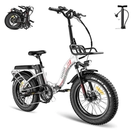 Fafrees Elektrofahrräder Fafrees F20 Max Ebike klapprad 20 Zoll, Faltbares Elektrofahrrad 4.0 e fatbike, 48V 22.5Ah SamsungAkku e Bike Herren, E-MTB Fahrrad fur Damen, Shimano 7S Elektro fahrräder, 150kg Belastbar (Weiß)