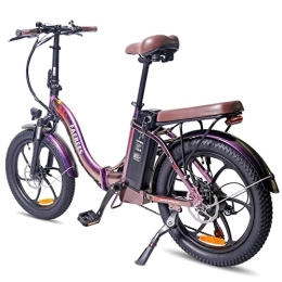 Fafrees Elektrofahrräder Fafrees F20 PRO [ Offiziell ] Fat Bike 20 Zoll mit 36V 18AH Akku, Fatbike Citybike Damen Fahrrad Elektrisch 3.0" Tire, 250W E Bike Herren 150kg Faltbares Pedelec, 25km / h Mountainbike Shimano 7S Purple