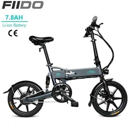 Fiido Elektrofahrräder FIIDO D2 16 Zoll faltbares Elektrofahrrad, Faltbare Elektrofahrräder für Erwachsene mit eingebautem 7, 8-Ah-Batterie-Elektrofahrrad mit Stoßdämpfer für Outdoor-Radfahren Training und Pendeln(grau)