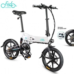 Fiido Elektrofahrräder FIIDO D2s Elektrofahrrad für Erwachsene, faltbares Fahrrad 6-Gang 36V 7, 8 AH 250W 16 Zoll Leichtgewicht mit LED-Scheinwerfern und 3 Modi für Männer und Erwachsene (weiß)