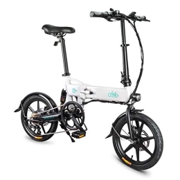Fiido Elektrofahrräder FIIDO D2S Outdoor-Elektrofahrrad, 16-Zoll-Klapp-E-Bike-Fahrrad, wiederaufladbares faltbares Elektro-Schaltfahrrad-Fahrradwerkzeug, Höchstgeschwindigkeit 25 km / h, Unisex-Fahrrad-Weiß