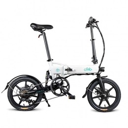 Fiido Elektrofahrräder FIIDO Faltbares elektrisches Fahrrad-Aluminium-16 Zoll-elektrisches Fahrrad D2s für Erwachsene 6 Geschwindigkeit E-Fahrrad mit eingebauter Lithium-Batterie 36V 7.8AH, bürstenloser Motor 250W (Weiß)