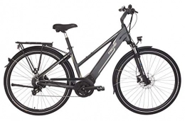 Fischer Elektrofahrräder Fischer Damen - E-Bike Trekking VIATOR 5.0i, grau matt, 28 Zoll, RH 44 oder 49 cm, Brose Drive C Mittelmotor 50 Nm, 36 V Akku