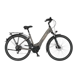 Fischer Elektrofahrräder Fischer E-Bike City, CITA 6.0i Elektrofahrrad für Damen und Herren, RH 44 cm, Mittelmotor 50 Nm, 36 V Akku im Rahmen, Platingrau matt, 28 Zoll