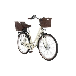 Fischer Elektrofahrräder FISCHER E-Bike Retro ER 1804, Elektrofahrrad, Elfenbein glänzend, 28 Zoll, RH 48 cm, Frontmotor 25 Nm, 36 V Akku