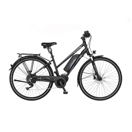 Fischer Fahrräder Fischer E-Bike Trekking, VIATOR ETD 1861 Elektrofahrrad für Damen, RH 44 cm, Mittelmotor 80 Nm, 48 V Akku, schwarz matt, 28 Zoll