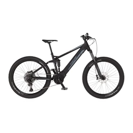 Fischer Fahrräder Fischer E-Mountainbike, MONTIS 6.0i Fully E-Bike MTB für Damen und Herren, RH 44 cm, Mittelmotor 90 Nm, 36 V Akku im Rahmen, Schwarz matt, 27, 5 Zoll